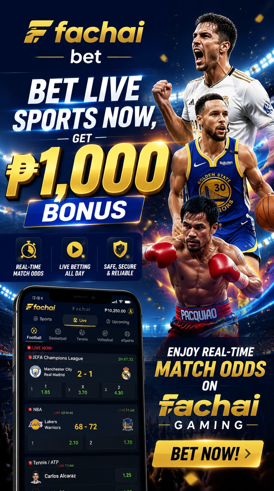 Live betting view with clean odds and match pace